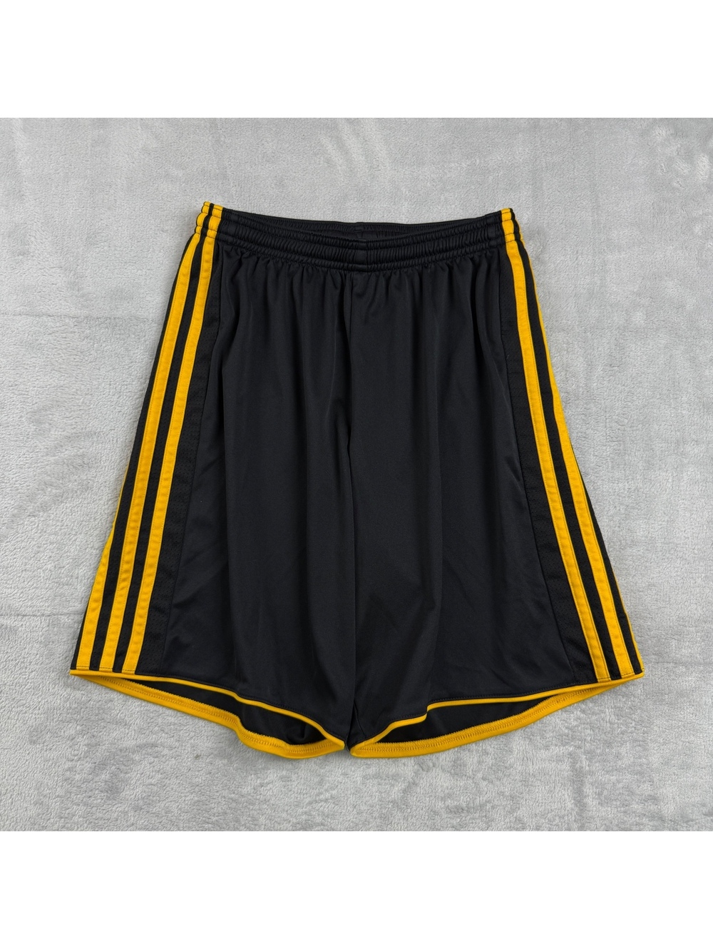 Adidas Black Yellow 3 Stripe Soccer Shorts Women S Aeroready Athletic Football